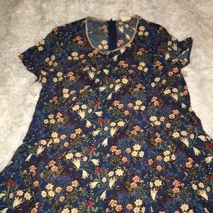 Floral dress with gold trim